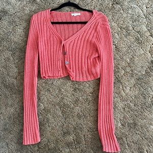 Pink Aeropostale botton down cropped sweater size L